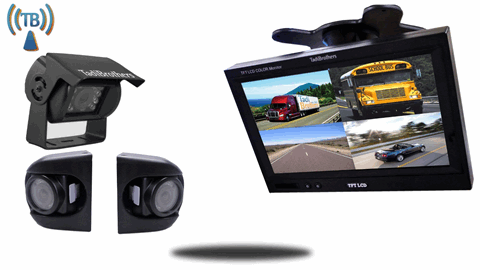 aftermarket backup camera for trailer 2 side cams, 1 rearview cam and split screen
