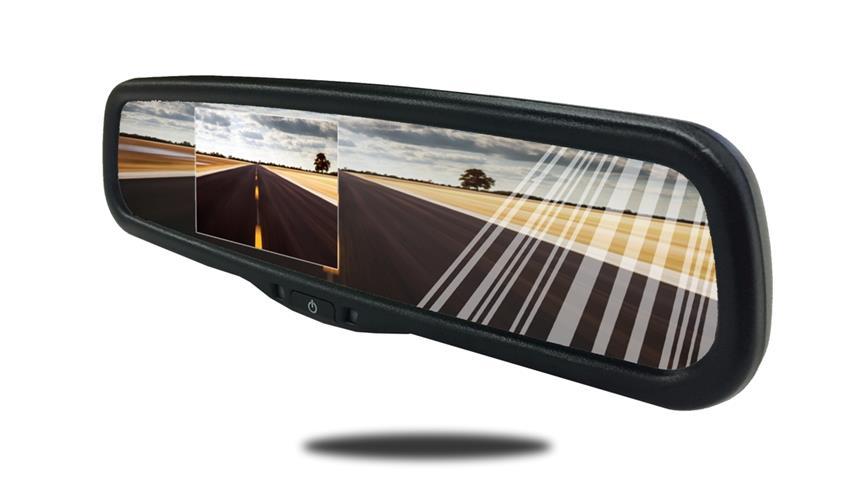 4.3-Inch Full Mirror with Bluetooth and Camera Screen
