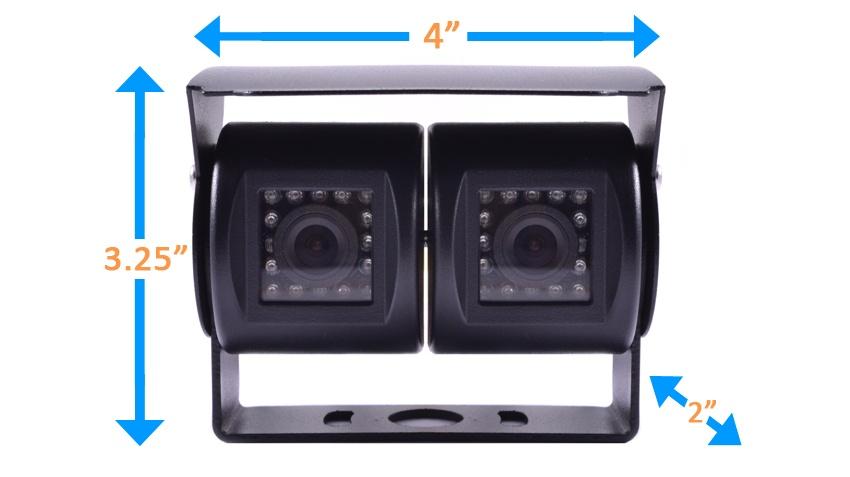 Wireless Double Lens RV Backup Camera with a Full Replacement Visor Monitor