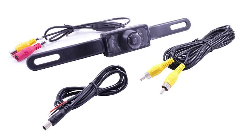 Wireless License Plate Backup Camera with a Small Rear View Monitor