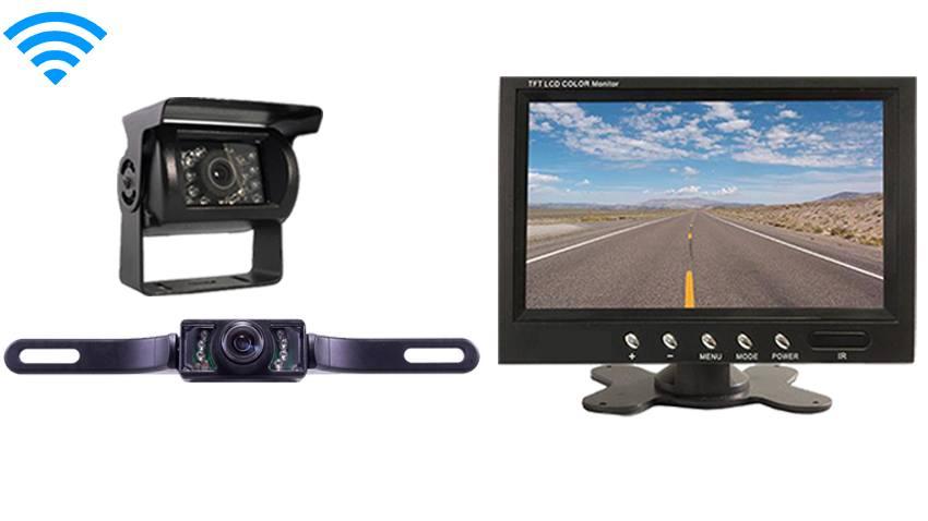 5th Wheel Rear View System with 2 Wireless Backup Cameras and Monitor