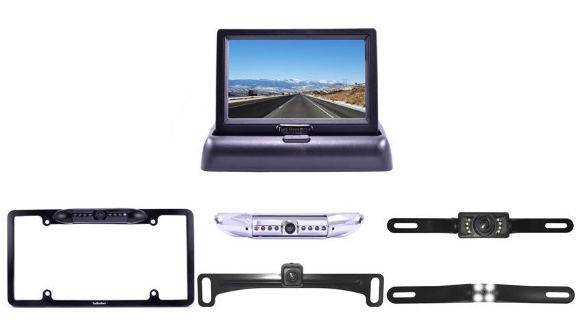 License Plate Backup Camera with a Rear View Pop-Up Monitor