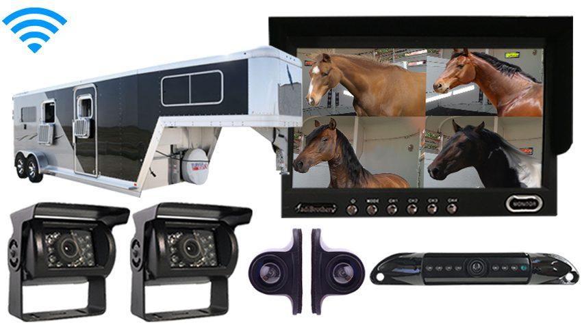 Horse Trailer Backup System With 5 wireless cameras and a Rear-View Monitor