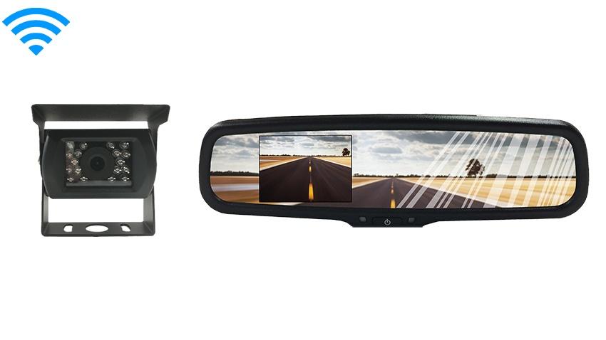 Wireless RV Backup Camera with a Full Replacement Mirror