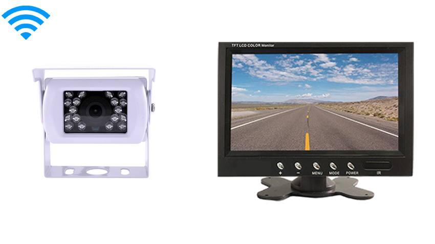 Wireless White RV Backup Camera with Rear View Monitor