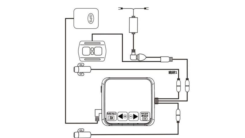 Motorcycle DVR Recording System With 2 Cameras Resolution 1080p
