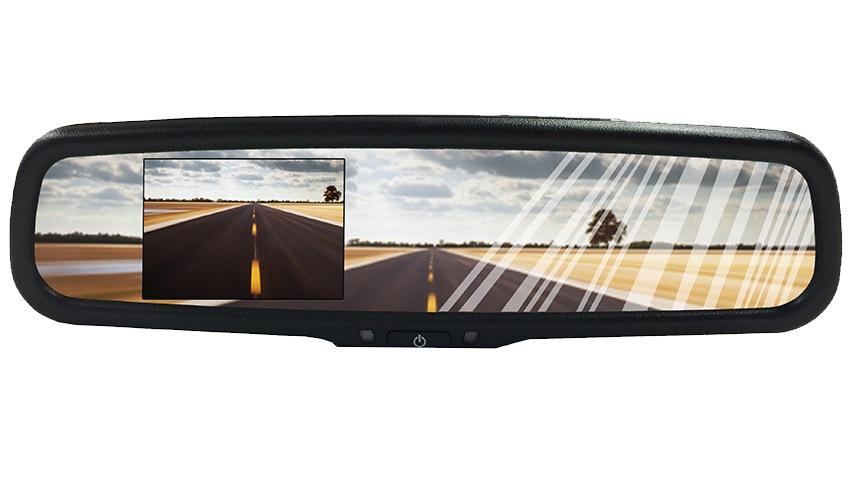 4.3-Inch Full Mirror with Bluetooth and Camera Screen