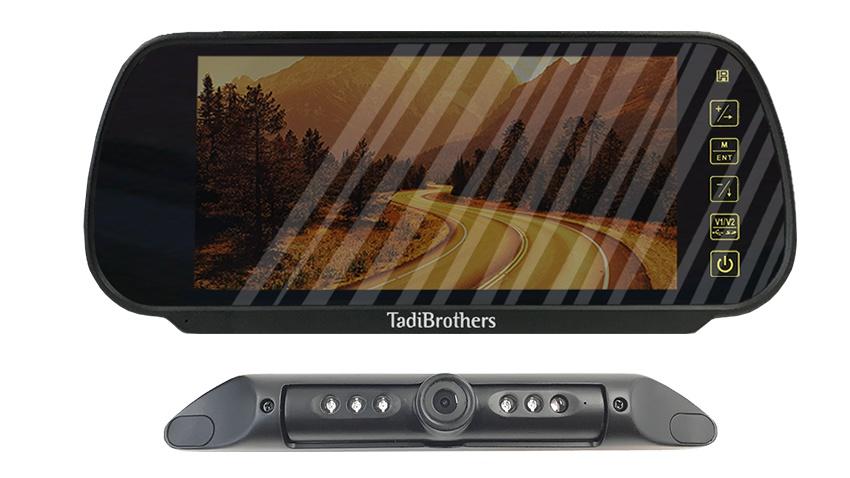 Commercial Grade High Definition AHD License Plate Backup Camera with Clip on Mirror