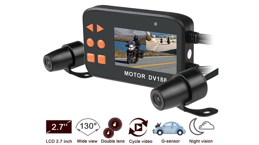 Motorcycle DVR Recording System With 2 Cameras Resolution 1080p