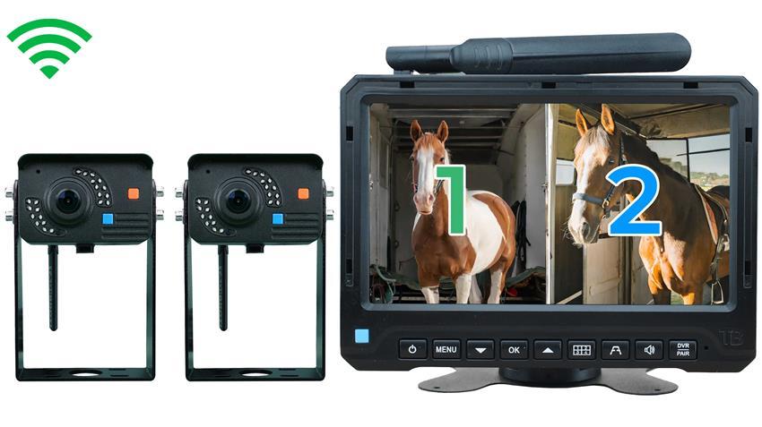 Horse Trailer Rearview System with 2 1080P Digital Wireless Cameras: 300ft+ Range (V3)