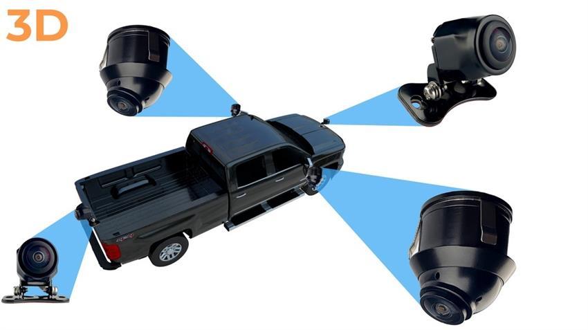 360 Degree Pickup Truck Camera System in 3D for Surround View with Integrated DVR (2024 Model)