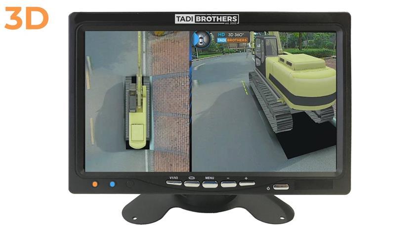 360° Excavator Camera System in 1080P 3D Surround View with Integrated DVR