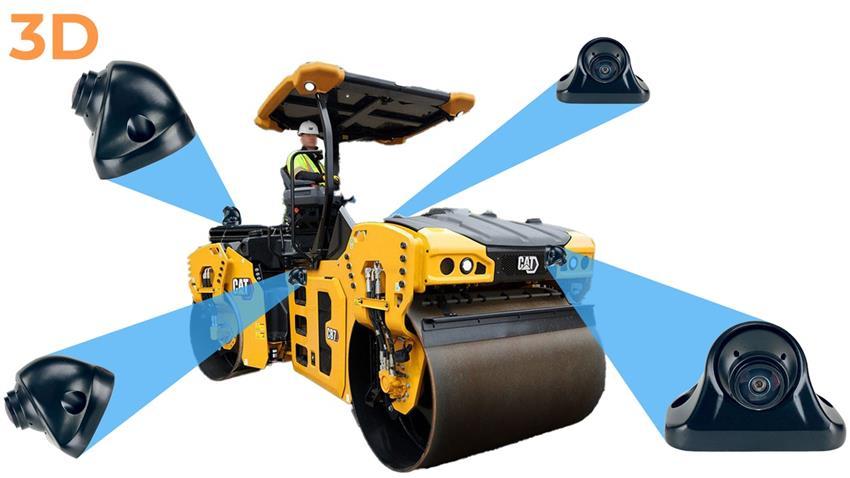 360° Pavement Roller Camera System in 1080P 3D Surround View with Integrated DVR