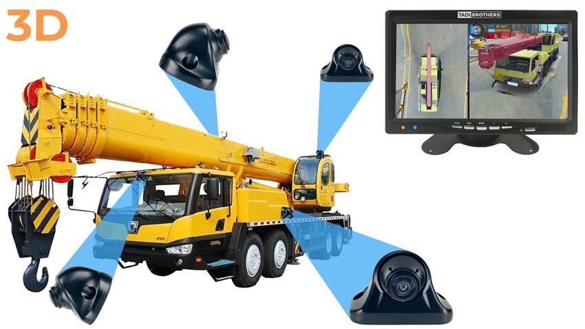 360° Mobile Crane Surround View Camera  System in 1080P 3D with Integrated DVR