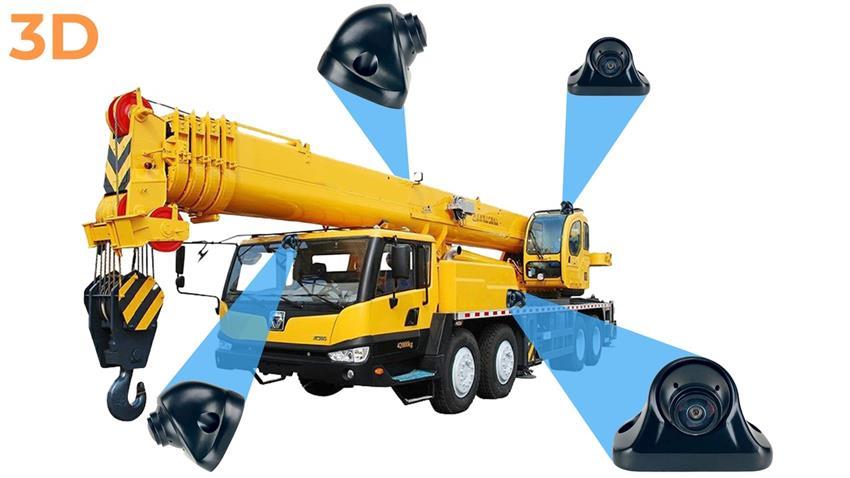 360° Mobile Crane Surround View Camera  System in 1080P 3D with Integrated DVR