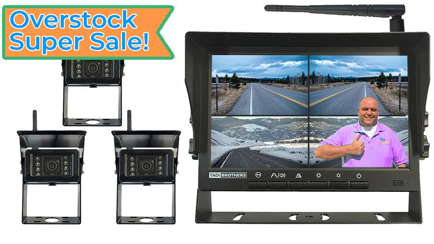Digital Wireless Rear View System for RV with 3 Cameras and Monitor