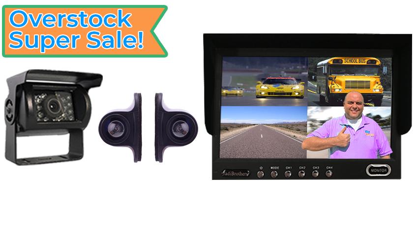 OVERSTOCK Rear-View System for RVs with 3 Cameras and Backup Monitor