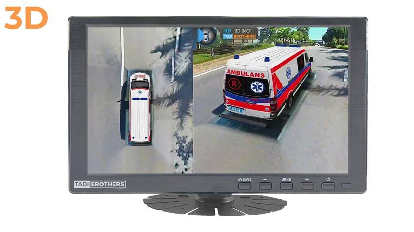 360 Degree Ambulance Camera System in 3D for Surround View with Integrated DVR