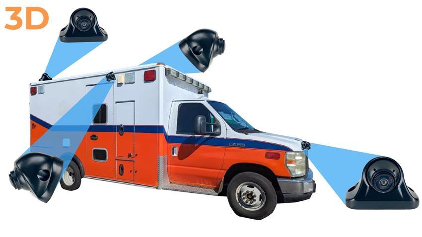 360 Degree Ambulance Camera System in 3D for Surround View with Integrated DVR