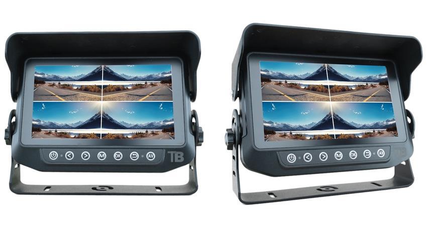 7-inch 1080P Waterproof Split Screen DVR Monitor for up to 4 Backup Cameras (AHD)