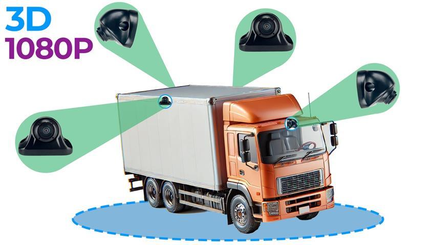 360° Semi-Truck Camera System in 3D for Surround View with DVR (2025 V3)