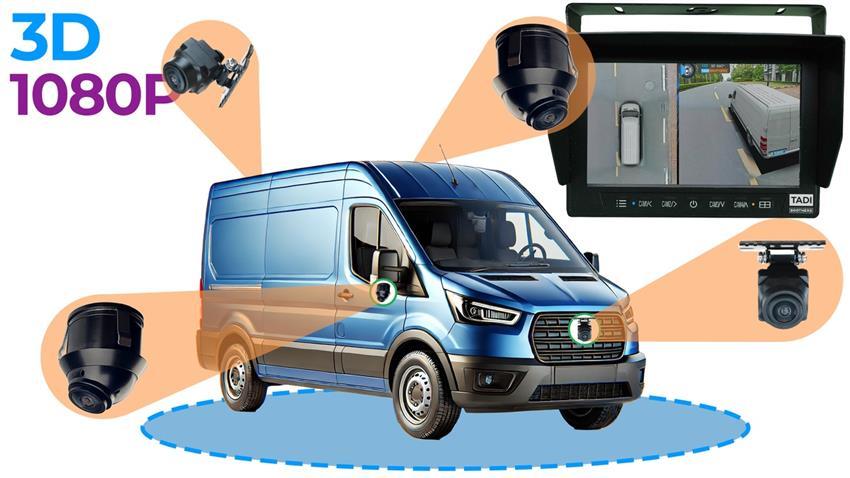 360° Van Surround View Camera System in 3D for with Integrated DVR (1080P)