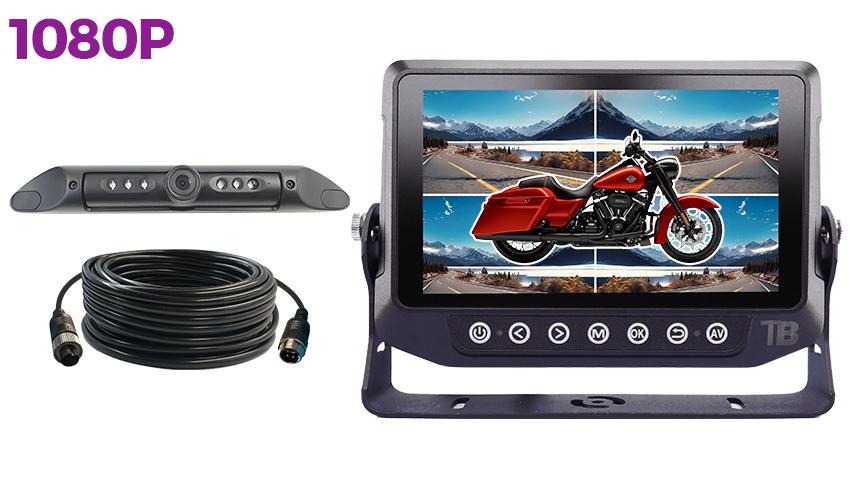 Motorcycle Backup Camera System with DVR in 1080P AHD (Waterproof Screen)