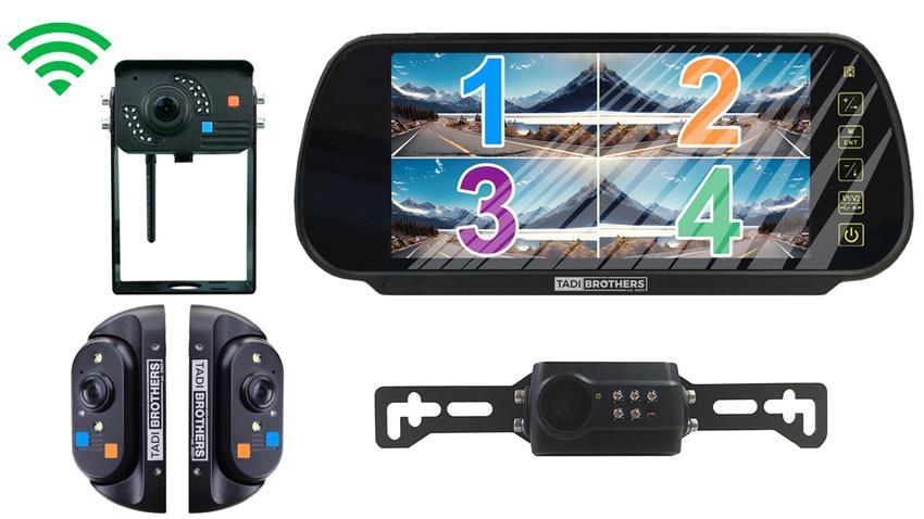 1080P Digital Wireless Rear View System with 1  RV Camera a license Camera and 2 Side Cameras (V3)