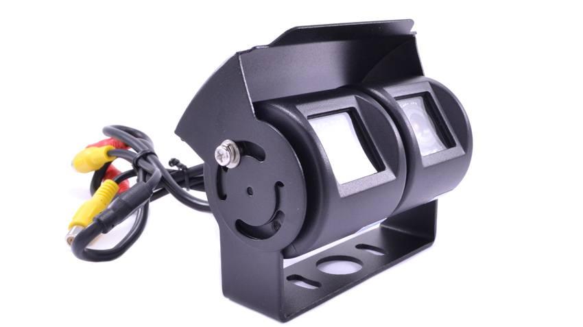 Double Lens RV Backup Camera with Clip on Mirror Monitor