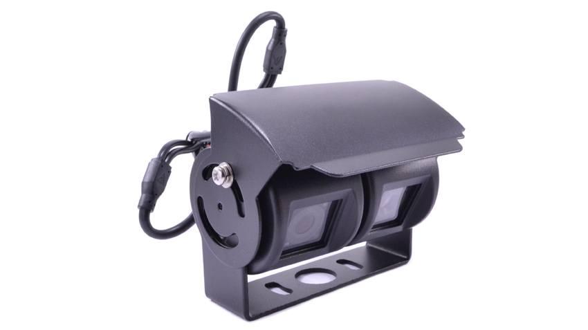 Double Lens RV Backup Camera with Clip on Mirror Monitor