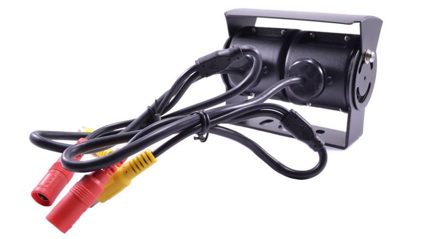Wireless Double Lens RV Backup Camera with Clip on Mirror Monitor