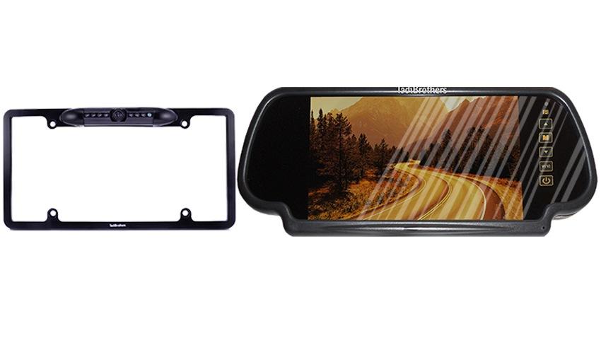 High Definition License Frame Backup Camera with Rear View Monitor