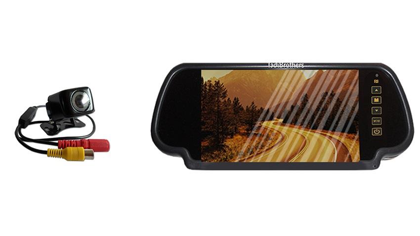Rear View Mirror with Mini Backup Camera