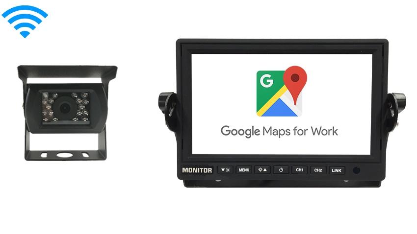 Wi-Fi Monitor with Wireless RV Backup Camera featuring mobile phone mirroring
