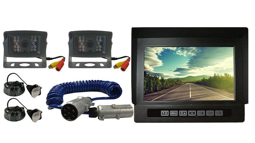 Heavy Duty Quick Disconnect with Rearview Monitor and 2 Observation Cameras for Hitching