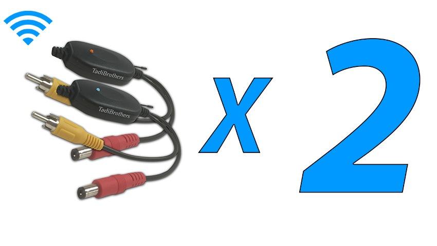 Wireless Double Lens RV Backup Camera with Clip on Mirror Monitor