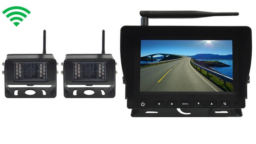 5th Wheel Rearview System with 2 Digital Wireless Backup Cameras and Monitor