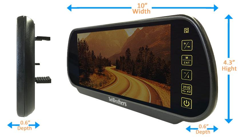 7-Inch Clip On Mirror with a Multi Media Touchscreen and Bluetooth Touch Keypad