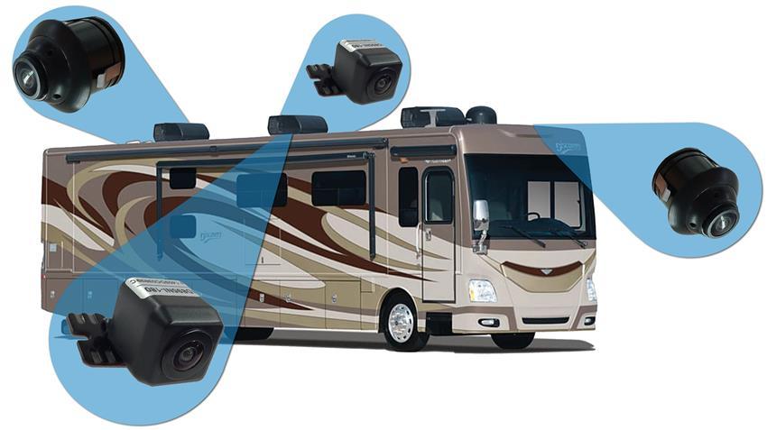 360 Degree Streaming Camera System in 3D for Surround View with DVR (4 Cameras)
