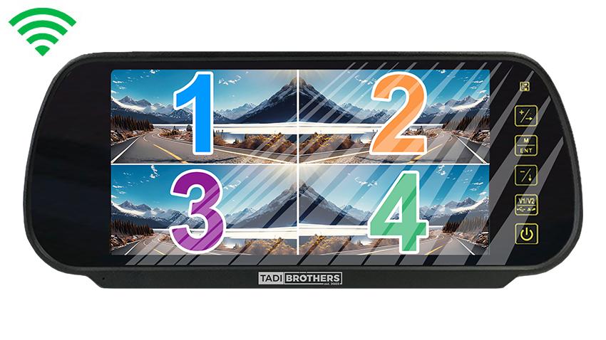 1080P Digital Wireless Rear View Mirror System with 1 RV Camera and Two Side Cameras (V3)