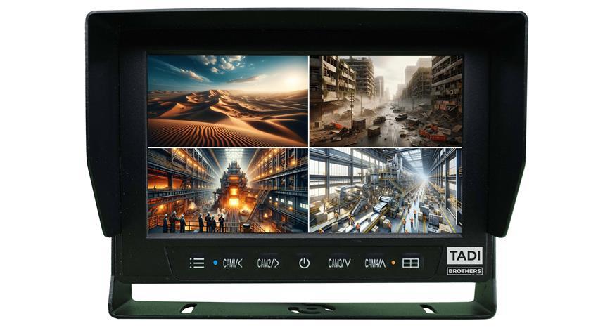 Tactical 7-Inch Ruggedized Monitor with 4 Military Grade Anti Explosion Cameras