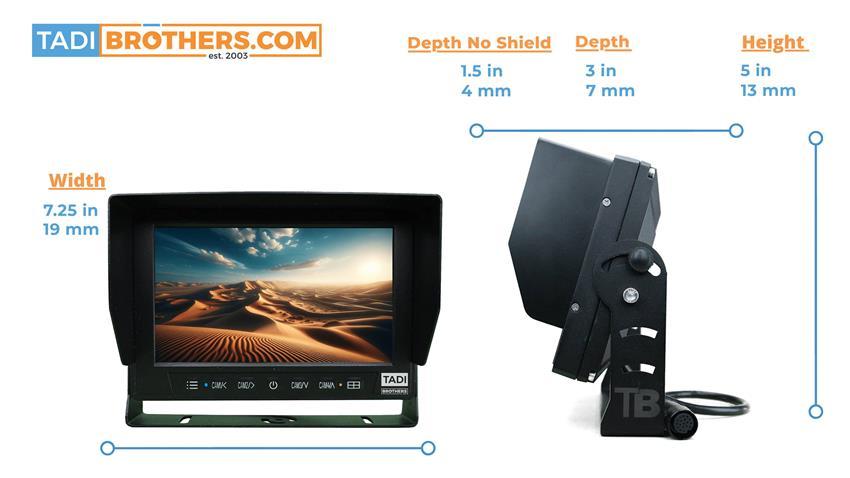 Tactical 7-Inch Ruggedized Monitor with 4 Military Grade Anti Explosion Cameras