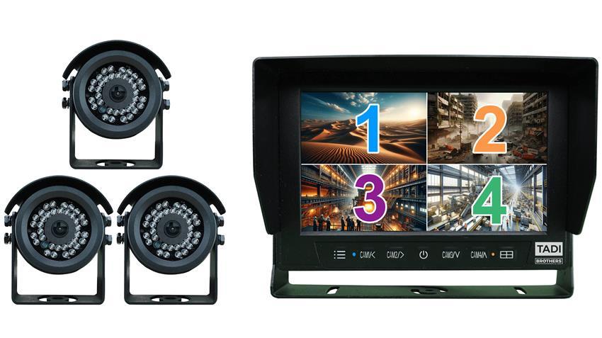 Tactical 7-Inch Heavy Duty Monitor with 3 Military Grade Anti Explosion Cameras
