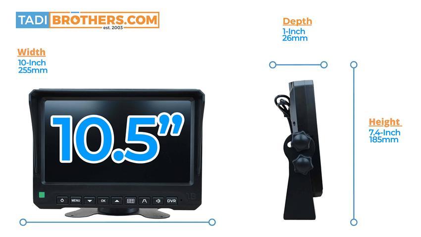 10-Inch 1080P Ultra Hi-Def Rear View Monitor for AHD Backup Cameras Only
