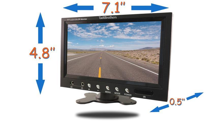 Rear Computer Monitor 7-Inch Ultra Slim Rear View Monitor for any Backup Camera