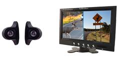2 Side View Backup Cameras with a split screen monitor for trailers