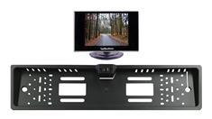 European License Plate Backup Camera with a Small Rear View Monitor