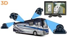 360 Degree RV Camera System in 3D for Surround View with DVR (4 Cameras)