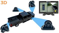 360 Degree Pickup Truck Camera System in 3D for Surround View with Integrated DVR