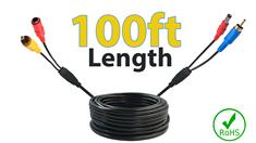 100ft RCA Premium Cable for Backup Camera